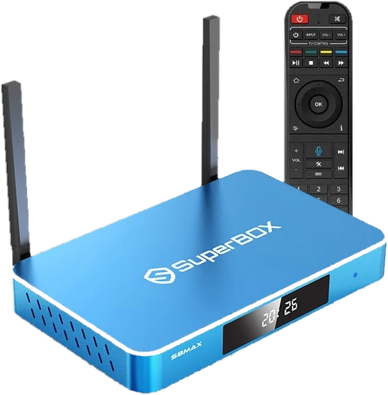 Superbox S8 Max streaming box and remote